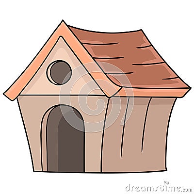 Wooden kennels for dogs. doodle icon image Vector Illustration