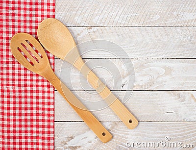 Wooden kitchen utensils Stock Photo