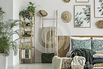 Ladder with coverlet Stock Photo