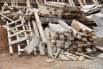 Wooden ladders and timbers stock photo Stock Photo