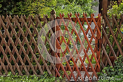 Wooden lattice grid Stock Photo