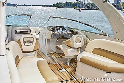 Interior of luxury yacht. Stock Photo