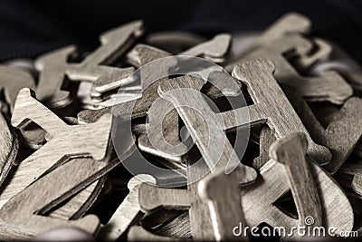 Wooden letters, in duotone Stock Photo