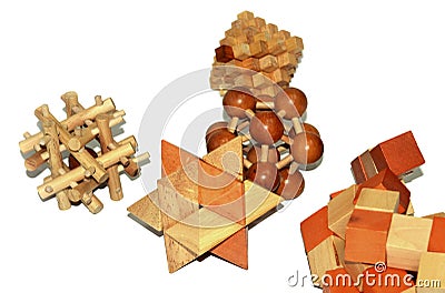 Wooden logic toys Stock Photo