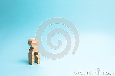 Wooden man with a void in the body in the form of a child. concept of infertility and women and the inability to have children. Stock Photo