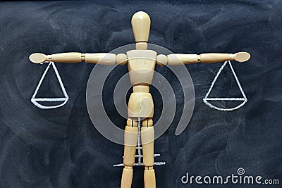 Wooden mannequin with open arms Stock Photo