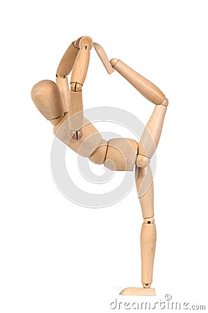 A wooden mannequin work out Stock Photo