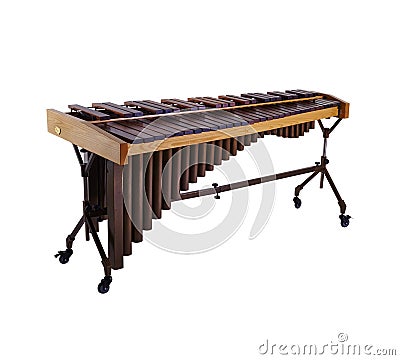 Wooden marimba, Percussion musical instrument isolated on white background Stock Photo