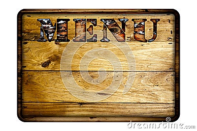 Wooden menu board. Stock Photo