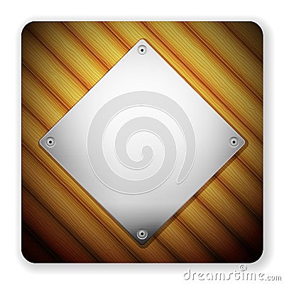 Wooden metal icon Vector Illustration