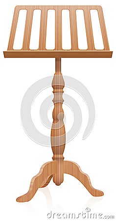 Wooden Music Stand Vector Illustration