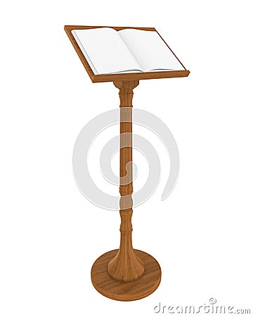 Wooden Music Stand Isolated Stock Photo