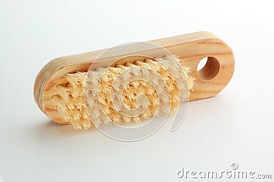 Wooden nail brush Stock Photo