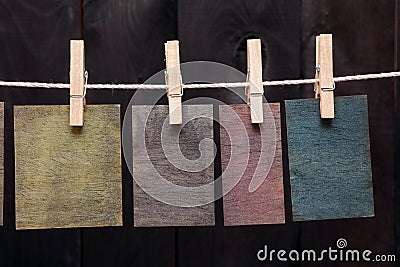 Wooden notes Stock Photo