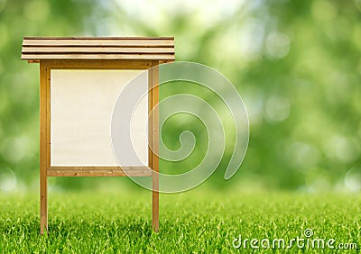 Wooden notice board Stock Photo