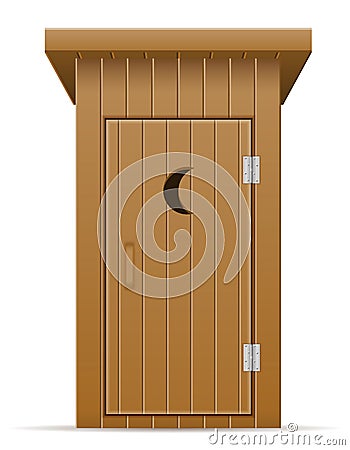 Wooden outdoor toilet vector illustration Vector Illustration