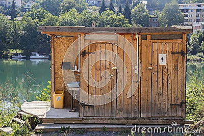 Wooden outhouse 2 Stock Photo