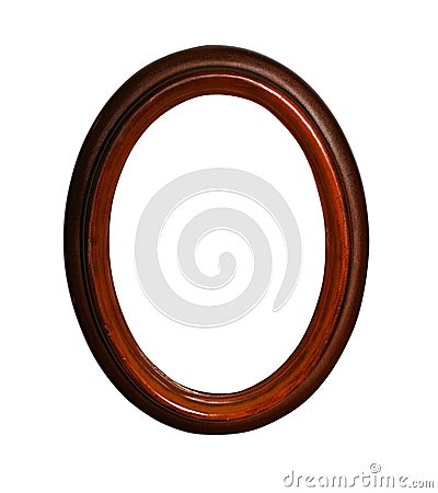 Wooden oval frame with path Stock Photo