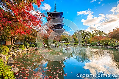 Wooden pagoda of Toji temple, Kyoto Stock Photo