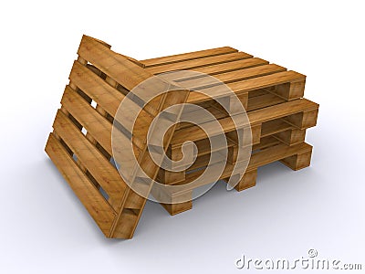 Wooden pallets Stock Photo