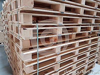 Wooden pallets storage industry transportation Stock Photo