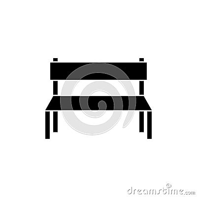 Wooden Park Bench icon or logo Vector Illustration