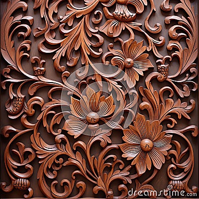 wooden pattern illustration marries the elegance of woodwork with opulent design. Cartoon Illustration