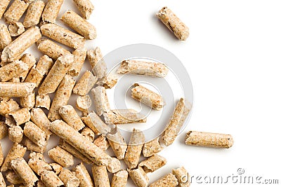 Wooden pellet . ecological heating Stock Photo