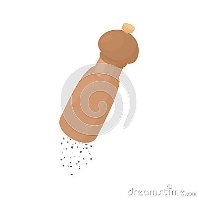 Wooden pepperbox icon, cartoon style Stock Photo