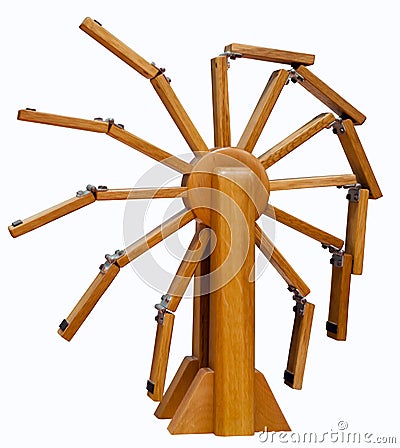 Wooden perpetual motion model Stock Photo