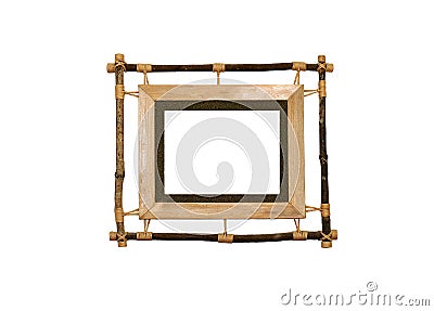 Wooden picture frame Stock Photo