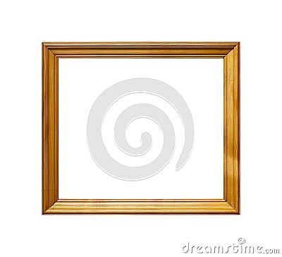 Wooden picture frame made of light wood isolated Stock Photo