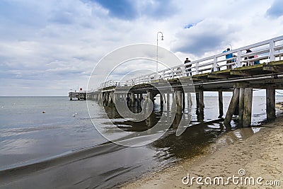 Wooden pier Sopot Editorial Stock Photo