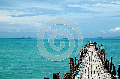 Wooden pier, Thailand Stock Photo