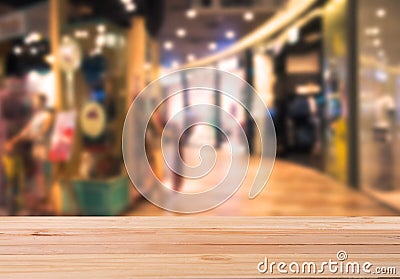 Blurry shopping mall, clothing zone Stock Photo