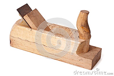 Wooden Planer isolated on a white Stock Photo