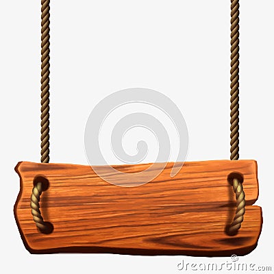 Wooden plaque. Board. Vector Illustration