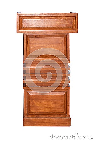 Wooden Podium Tribune Rostrum Stand Isolated Stock Photo