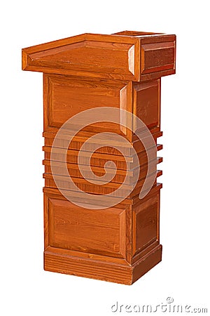 Wooden Podium Tribune Rostrum Stand Isolated Stock Photo