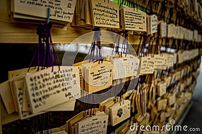 Wooden Prayers Meiji Shrine Yoyogi Park Tokyo Japan Asia Editorial Stock Photo