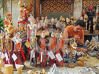 Wooden puppet maker Editorial Stock Photo