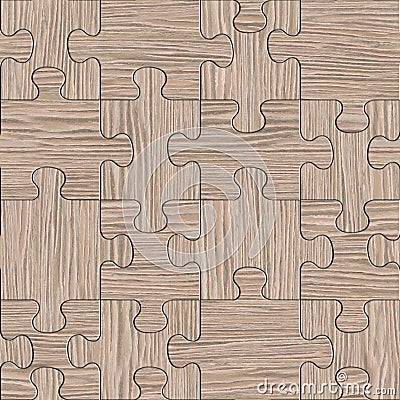 Wooden puzzles assembled for seamless background - Blasted Oak Stock Photo