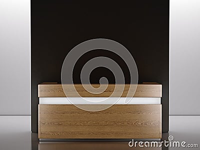 Wooden reception desk Stock Photo