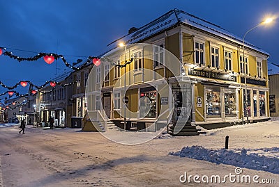 Wooden residential building TromsÃ¸ Editorial Stock Photo