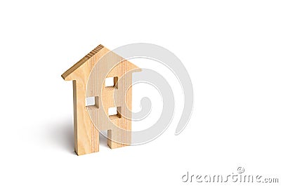 Wooden residential house on a white background. Isolate Real estate concept, buying affordable housing Stock Photo