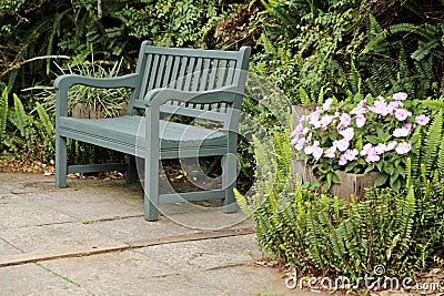 Wooden resting chair paintid gray Stock Photo