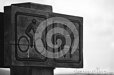 Wooden road signs in Nuwaraeliya. Stock Photo