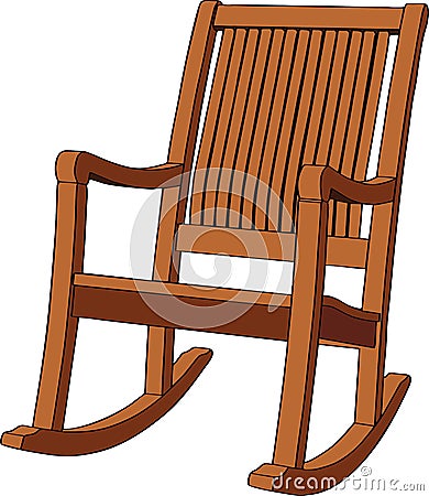 Wooden rocking armchair Vector Illustration