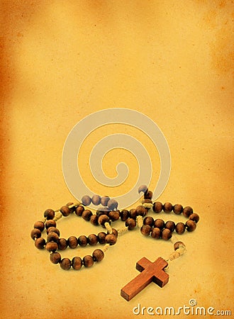 Wooden rosary Stock Photo