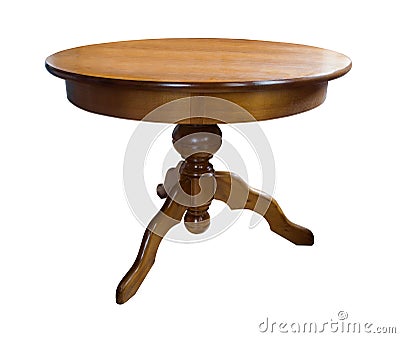 Wooden round table Stock Photo